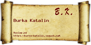 Burka Katalin névjegykártya